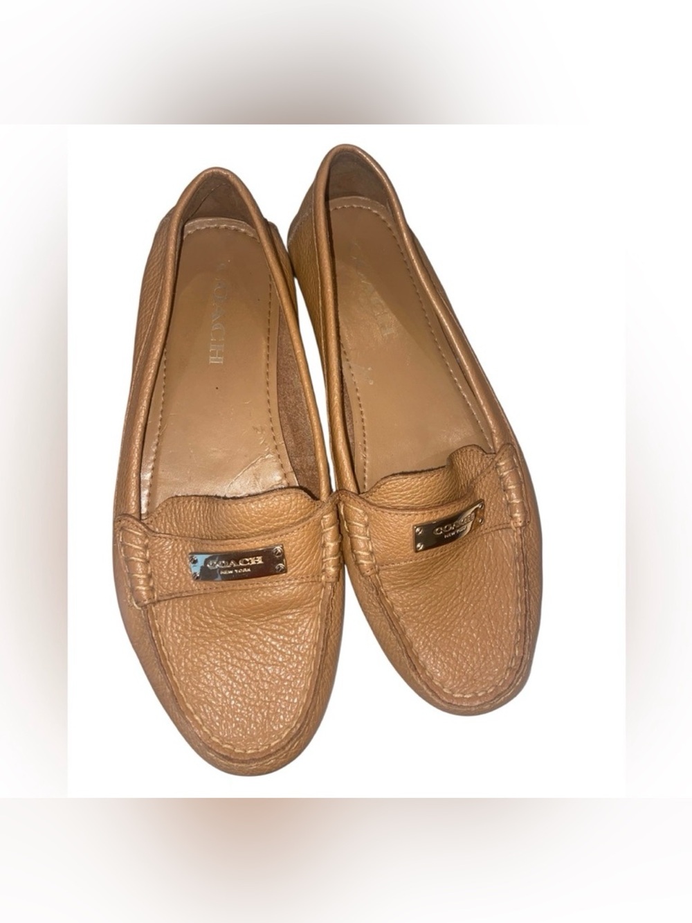 Coach Women's Tan Leather Driving Loafers
